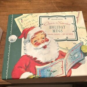 Set of 4 Willams and Sonoma Santa mugs